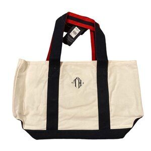 Tommy Hilfiger Women's Monogram Tote – White/Navy